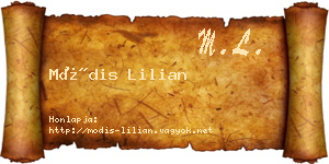Módis Lilian névjegykártya
